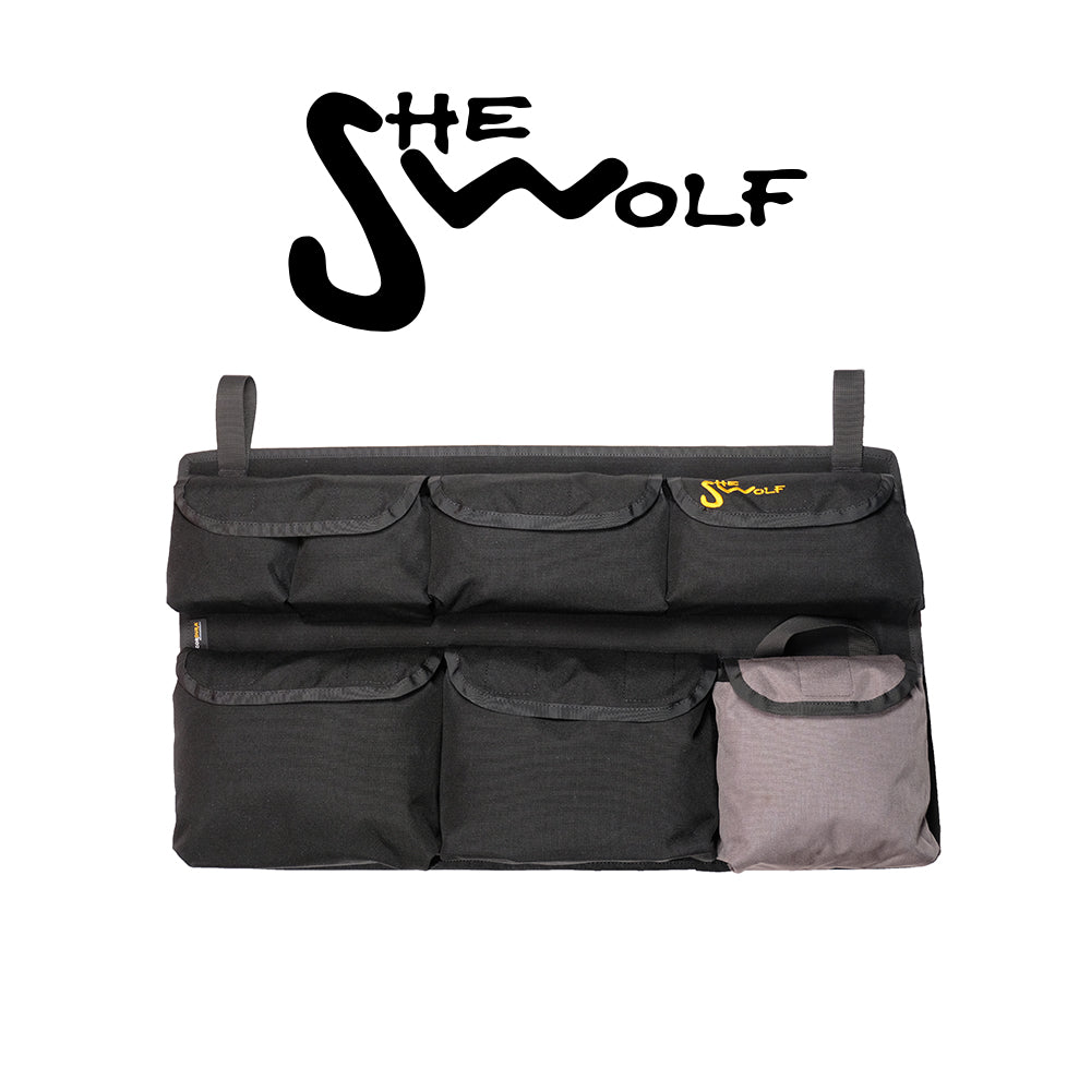 Side window organizer for Jeep Wrangler JLU with first aid kit or replaceable tear-off bag