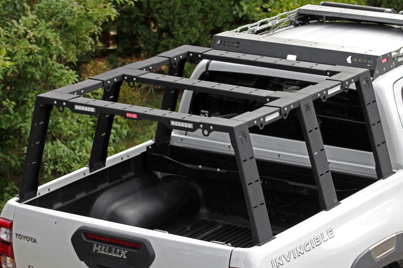 MorE 4x4 Bed Rack Mark II hoch für Pickup mit Rollo – Ansicht 2