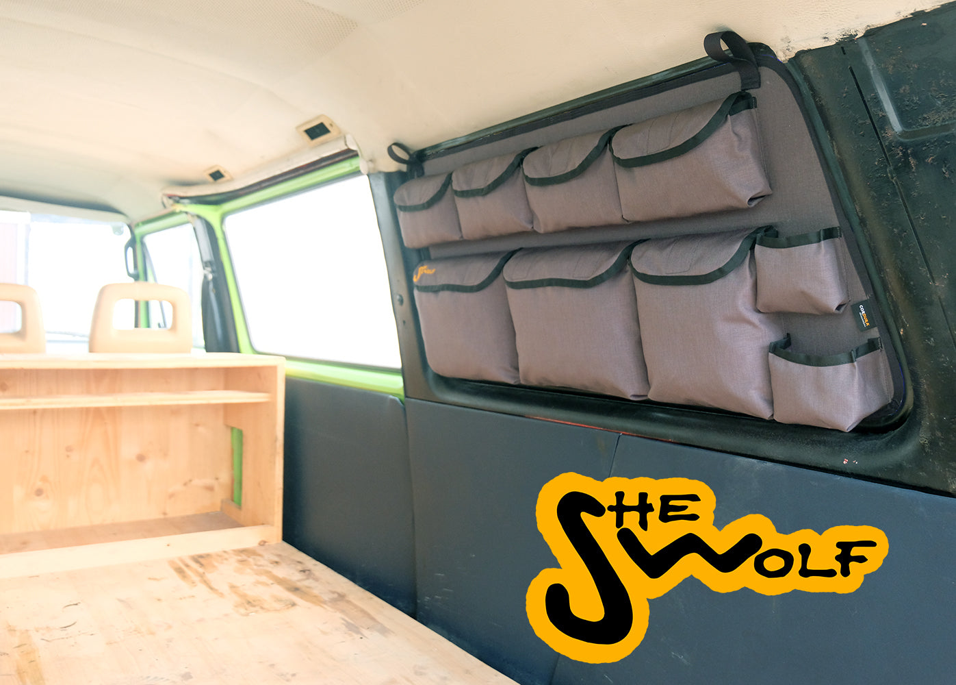 Window pockets, side window organizer for VW T3
